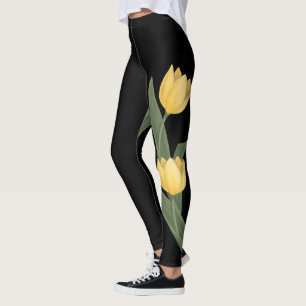Konst för tulpan för tulpandamaskerpåsken blommar leggings
