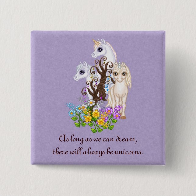 Konst för UnicornvänPIXEL Knapp (Framsida)