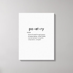 Konst för vägg för poesidefinitioncitationstecken canvastryck