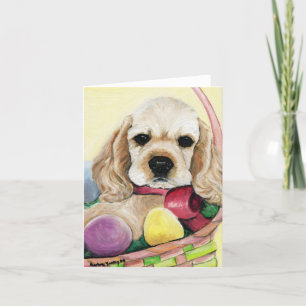Konst för valpen för cockerspanielSpanielpåsken Helgkort