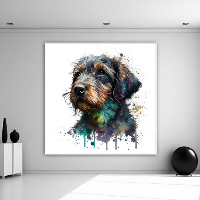 Konst för vattenfärg i cute-kabelhölje med doachsh poster (Skapare uppladdad)