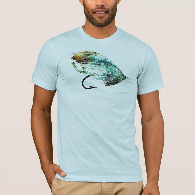 Konst för vattenfärgflygfiskedrag t-shirt (Framsida)