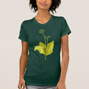 Konst för växt för vildvitlökgrönt botanisk t shirt