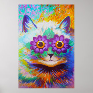 Konst för vintageflower powerkatt poster