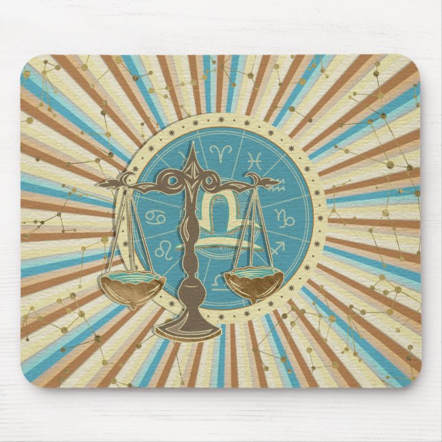 Konst för vintageLibraZodiac Musmatta (Framsidan)