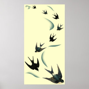 Konst för vintagesvalafåglar poster