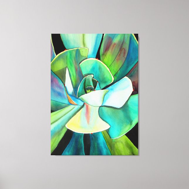 Konst för ytmålning av vattenfärg på sukulära öken canvastryck (Framsida)