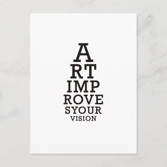 Konst Förbättrar Din Syn Ögon Diagram Vykort (Framsida)
