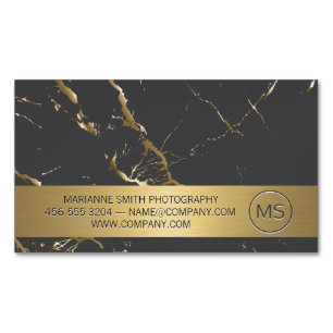 Konst Fotograf Guld Grått Marble Magnetiska Visitkort