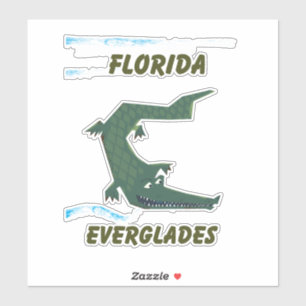 Konst från Floridas Everglades med alligator på se Klistermärken