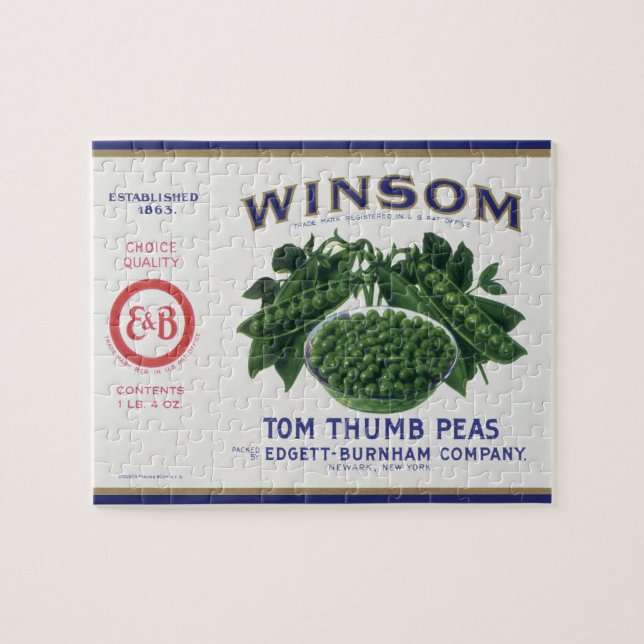 Konst från gammalt etikett för grönsakburk, Winsom Pussel (Horisontell)