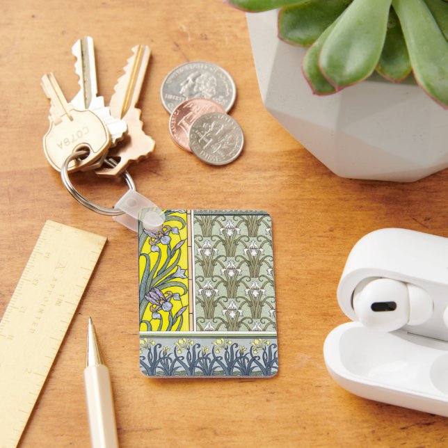 Konst från jugend, trädgårdsis-flöden nyckelring (Skrivbord)