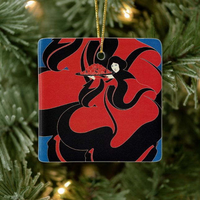 Konst från jugendepoken, Chap Book Thanksgiving Julgransprydnad Keramik (Träd)