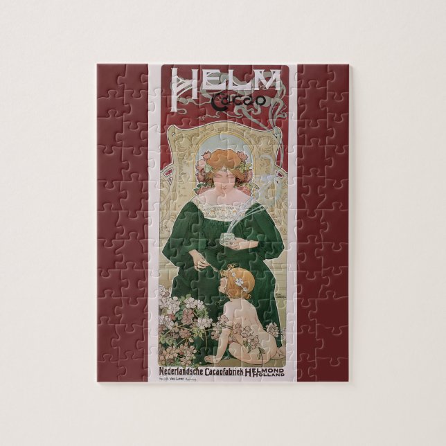 Konst från jugendstilen Helm Cacao av Privat Livem Pussel (Vertikal)