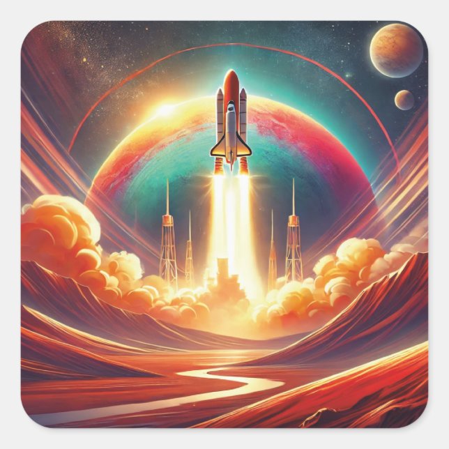 konst fyrkantigt klistermärke (Framsida)