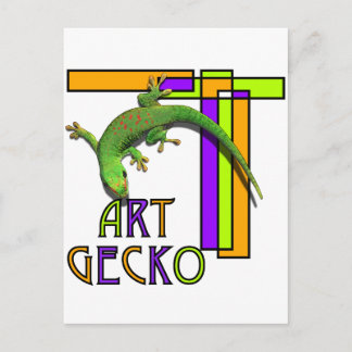 konst gecko vykort