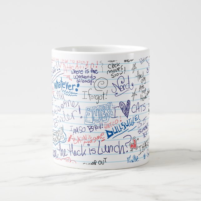 Konst. Goofy School Doodles Roligt Jumbo Mugg (Framsidan)
