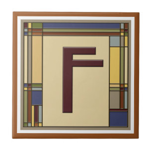 Konst & Hantverk Geometrisk Initial F Kakelplatta