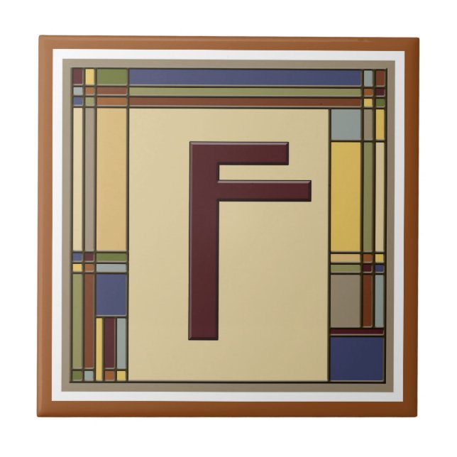Konst & Hantverk Geometrisk Initial F Kakelplatta (Framsidan)
