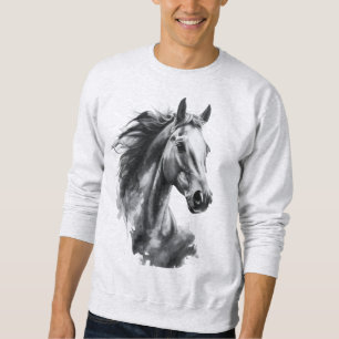 Konst Herr T-Shirt Djärv Svart & Vitt Djur Grafik Lång Ärmad Tröja