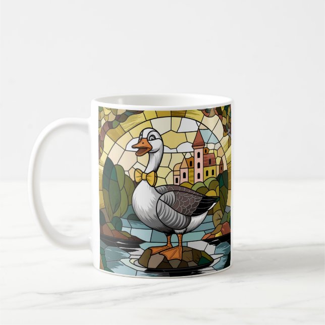 Konst i Glasmosaik, Silly Goose Stained Glass Kaffemugg (Vänster)