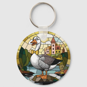 Konst i Glasmosaik, Silly Goose Stained Glass Nyckelring