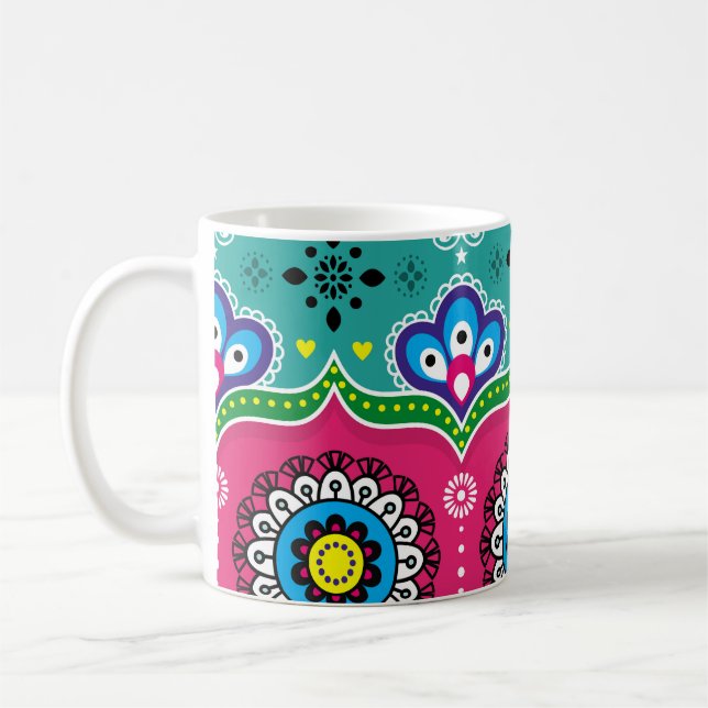 Konst i indiska och pakistanska lastbil, jingle tr kaffemugg (Vänster)