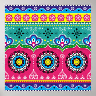 Konst i indiska och pakistanska lastbil, jingle tr poster