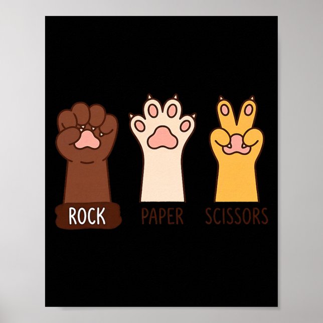 Konst Ironisk Hundklor Sten Papper Poster (Framsidan)