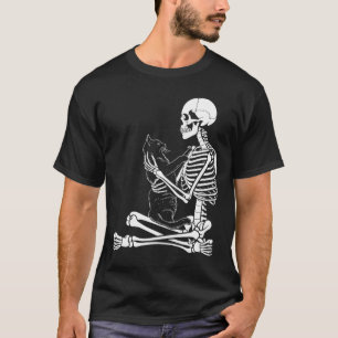 Konst Kitty Skelett Halloween Kostym Skalle Och Ka T Shirt