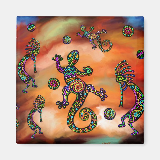 Konst Kokopeli från sydväst Magnet (Framsidan)