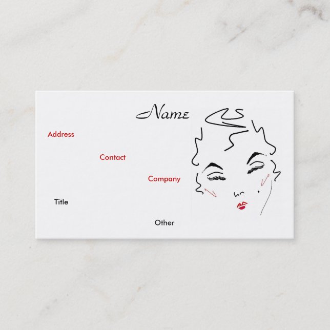 Konst.konstnär Klassiskt Läppar III-Affärskort Visitkort (Framsida)