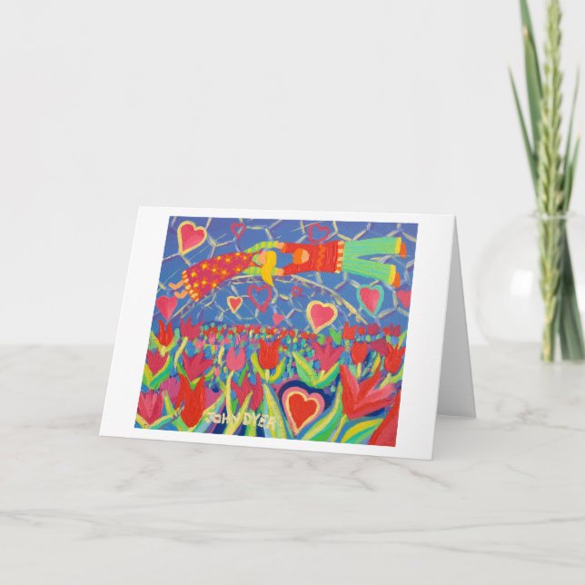 Konst-kort: Frestation i Tulips. Alla hjärtans Helgkort (Framsida)