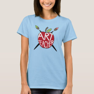 Konst lärare målade Apple & målar borstar T Shirt