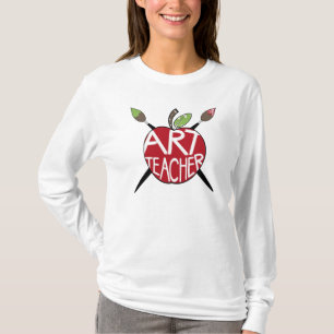 Konst lärare målade Apple & målar borstar Tee