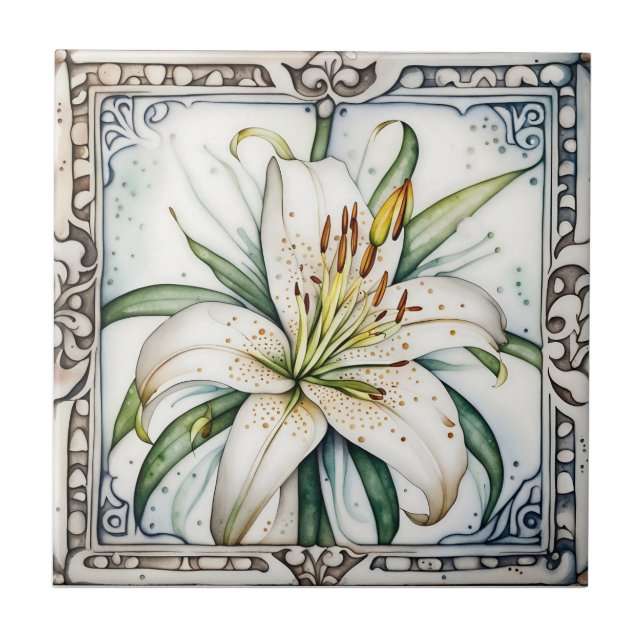konst, lila antique ornate ceramic tiles kakelplatta (Framsidan)