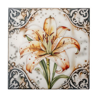 konst, lila antique ornate ceramic tiles kakelplatta