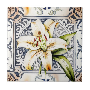 konst, lila antique ornate ceramic tiles kakelplatta