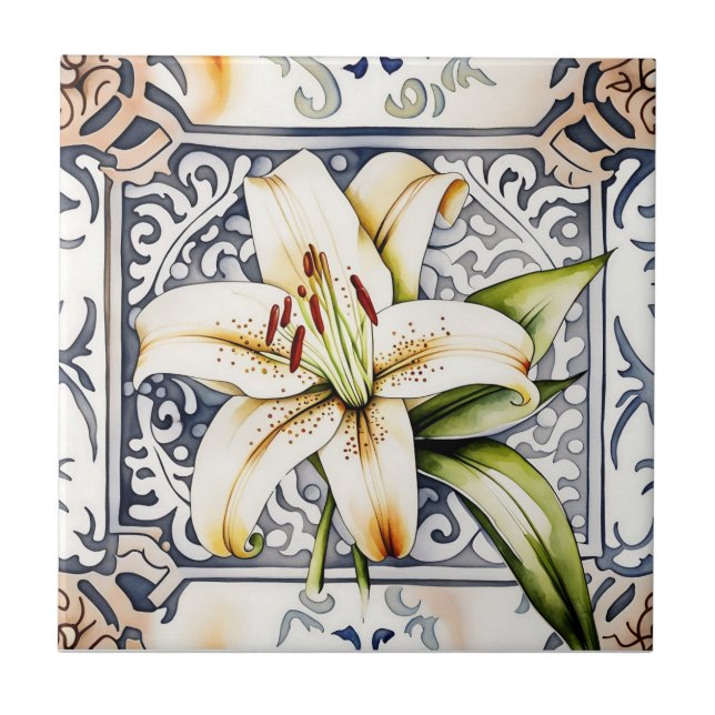 konst, lila antique ornate ceramic tiles kakelplatta (Framsidan)
