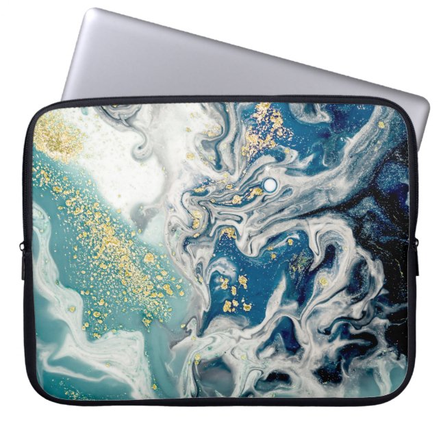 Konst, målning- Naturligt grått färg: metalliska,  Laptop Fodral (Framsidan)