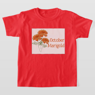 Konst Marigold Blomma Oktober Födelsedag Barn T Shirt