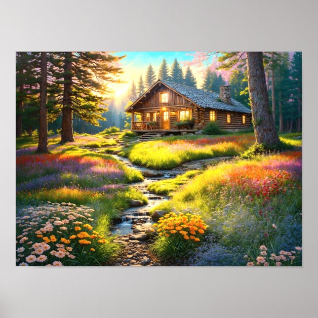 Konst med bergskåta poster (Framsidan)