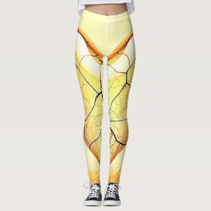 Konst med gyllene sprucket hjärta leggings