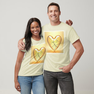 Konst med gyllene sprucket hjärta t shirt