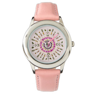 Konst med pressade blommor av S. Frigui från origi Armbandsur