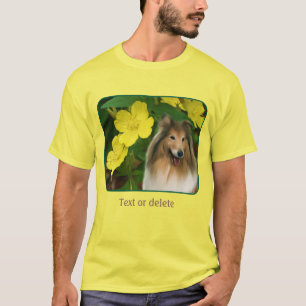 Konst med sable collie gul hagtorn hund t shirt
