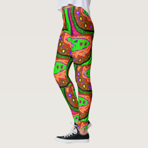 Konst mönstrad lagstiftning unik design blandad fä leggings