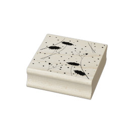 Konst, Mörk Grått Wood Art Frimärke Stämpel