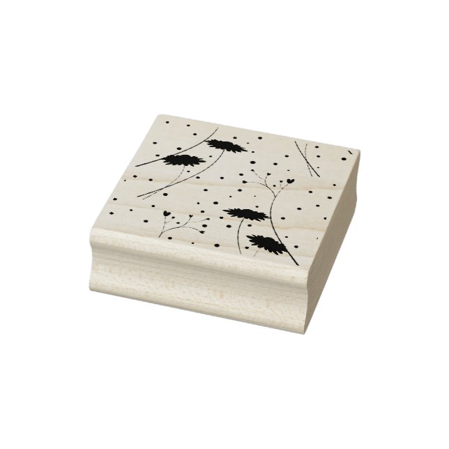 Konst, Mörk Grått Wood Art Frimärke Stämpel (Stämpel)