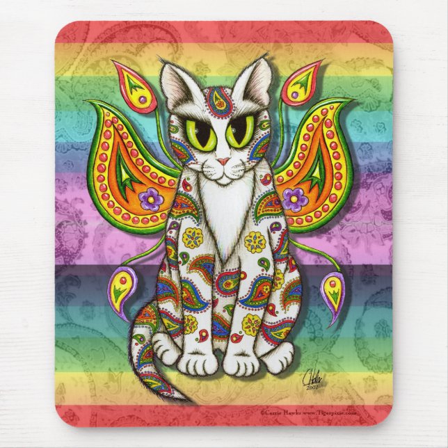 Konst Mousepad för fantasi för regnbågePaisley Musmatta (Framsidan)